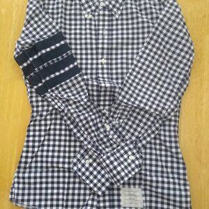 New Thom Browne Navy Blue White Check TB0 14.5-31.5 Extra Small
